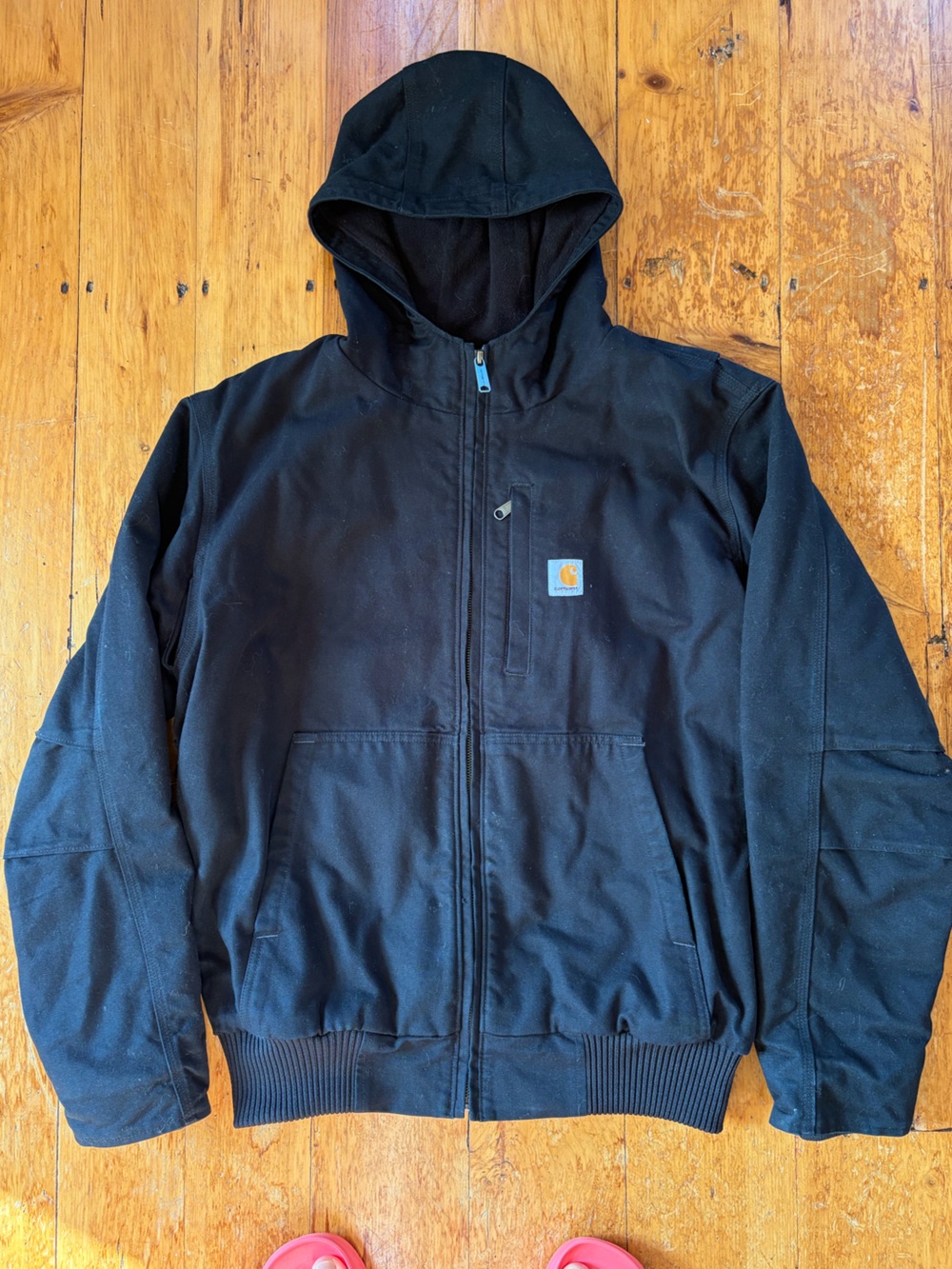 Carhartt Black Hooded Work Jacket - Loose Fit